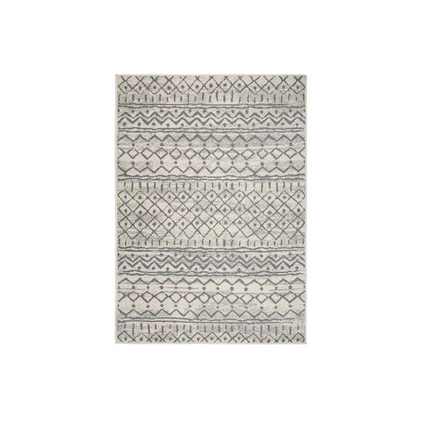 World Rug Gallery Distressed Bohemian Gray 2 ft. x 3 ft. Trellis Rug