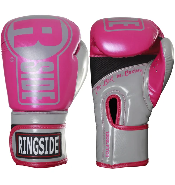Ringside Apex Fitness Boxing Gloves, S/M, Pink/Grey