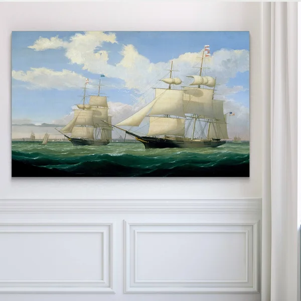 WexfordHome &Ships at Sea III& Drawing Print on Wrapped Canvas - Size: 36x22 H x 48x22 W x 1.5x22 D, 24 inches x 32 inches