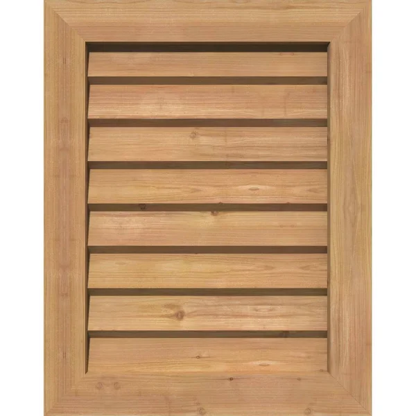 Ekena Millwork GVWVE12X1402SDUWR 12x22W x 14x22H Vertical Gable Vent (17x22W x 19x22H Frame Size): Unfinished, Non-Functional, S