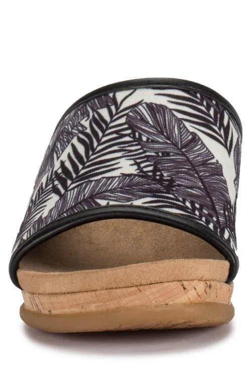 Baretraps Flossey Wedge Sandal Slides - Black/White - Size 11M