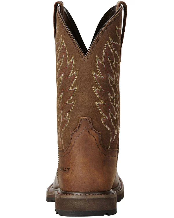 Ariat 10021108 Men's Groundbreaker Wide Square Steel Toe Brown 9.5, D