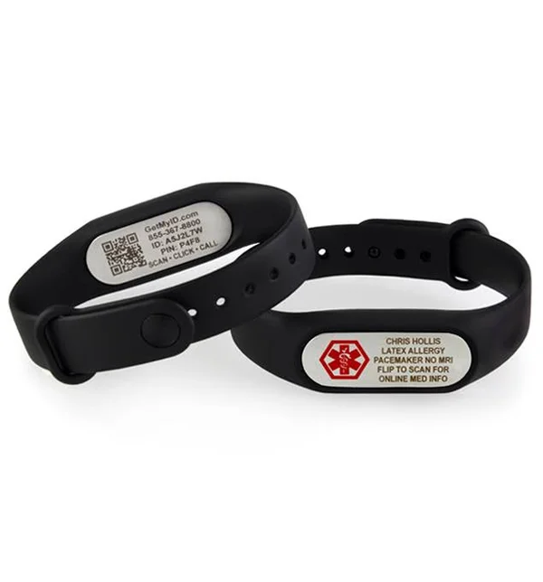 Sportfit Tech Med ID Band in Black - Lauren's Hope
