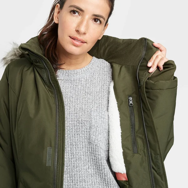 All In Motion Jackets & Coats - Women's Faux Fur Parka Jacket Green Nwt, Color: Green, Size: S, Kc022710&s Closet
