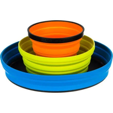 Sea to Summit X-Set Black Pouch/Olive Plate/Olive Bowl - 3 Piece