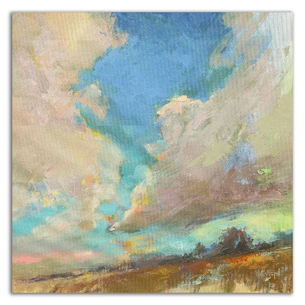 14x22 x 14x22 Clouds Got in My Way by Beth A. Forst Print on Canvas
