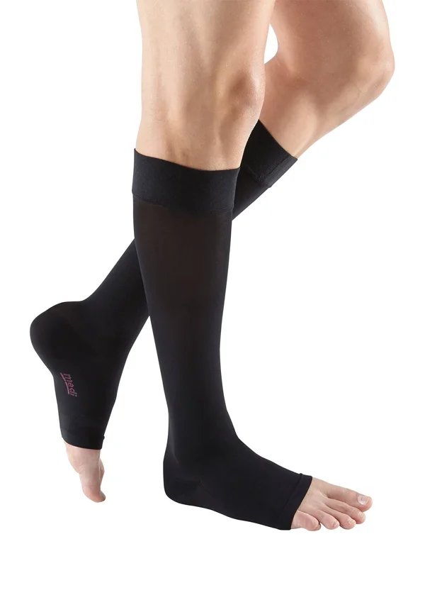 mediven - Plus, 20-30 mmHg, Knee High Open Toe-Size VI- Black- Silicone