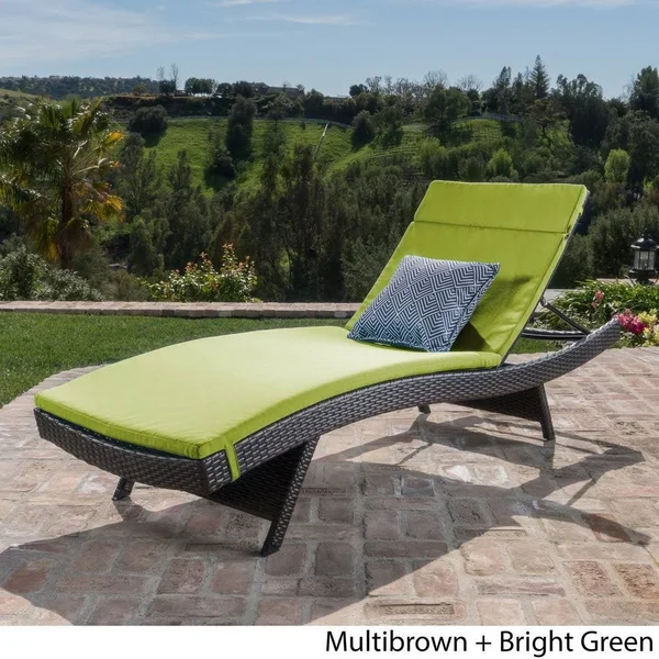 Salem Outdoor Wicker Adjustable Chaise Lounge with Cushion by Havenside Home - Grey+Caramel