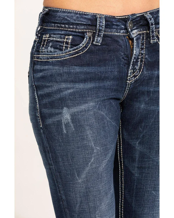Silver Jeans Women's Suki Mid-Rise Straight Leg Jeans