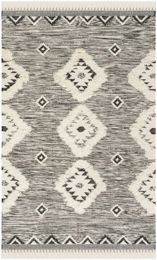 Safavieh Hand-Knotted Kenya Kenley Southwestern Tribal Wool Rug - 2&3x22 x 6& Runner - Black/Ivory