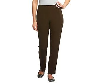 Susan Graver Essentials Lustra Knit PetiteSkinny Pants - Size Petite XX-Small, Brown