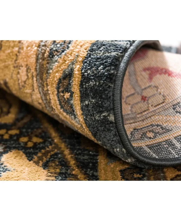 Unique Loom Marwan Sahand Round Rug - 6& x 6& Navy Blue