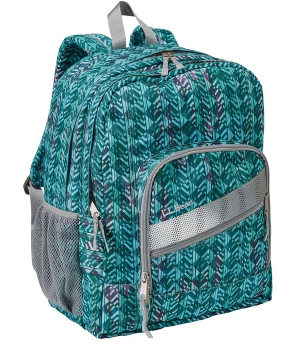 L.L.Bean Geometric Deluxe School Backpack - Ocean Teal Geo - Each