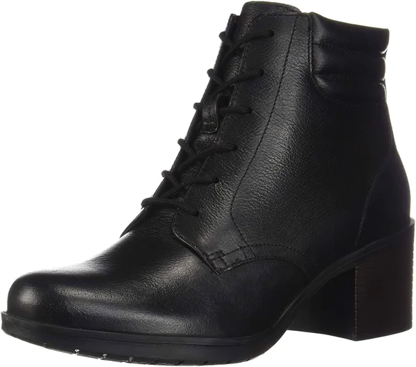 Clarks Women's Hollis Jasmine Boot Black Leather 9