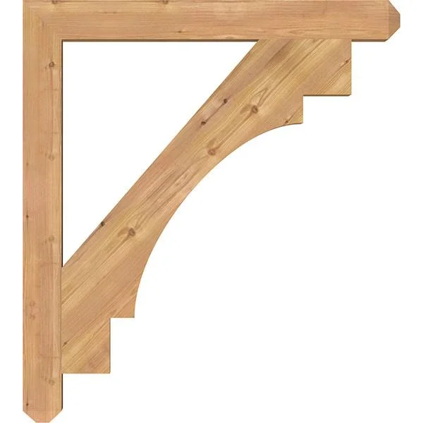Ekena Millwork 3 1/2x22W x 34x22D x 38x22H Merced Craftsman Smooth BRACKET, Western Red Cedar
