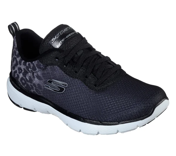 Skechers Flex Appeal 3.0 Leopard Path Womens Black Lifestyle Sneakers Shoes