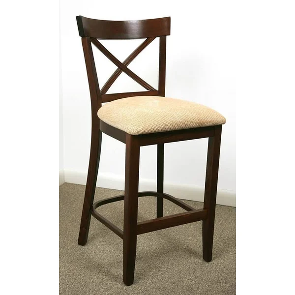 Benkel Seating Lattice Bar Stool in Mahogany