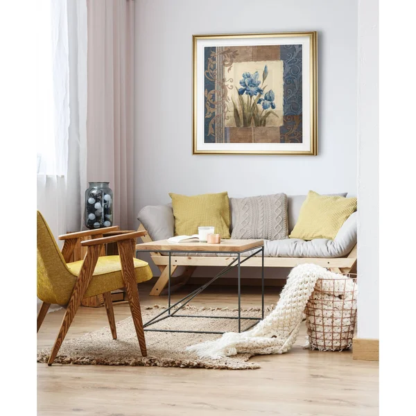 Blue Iris Scroll -Framed Giclee Print - 28x28