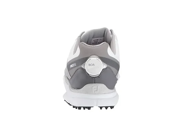 FootJoy Men's Pro/SL Boa Golf Shoes, White/Grey, 7 W US