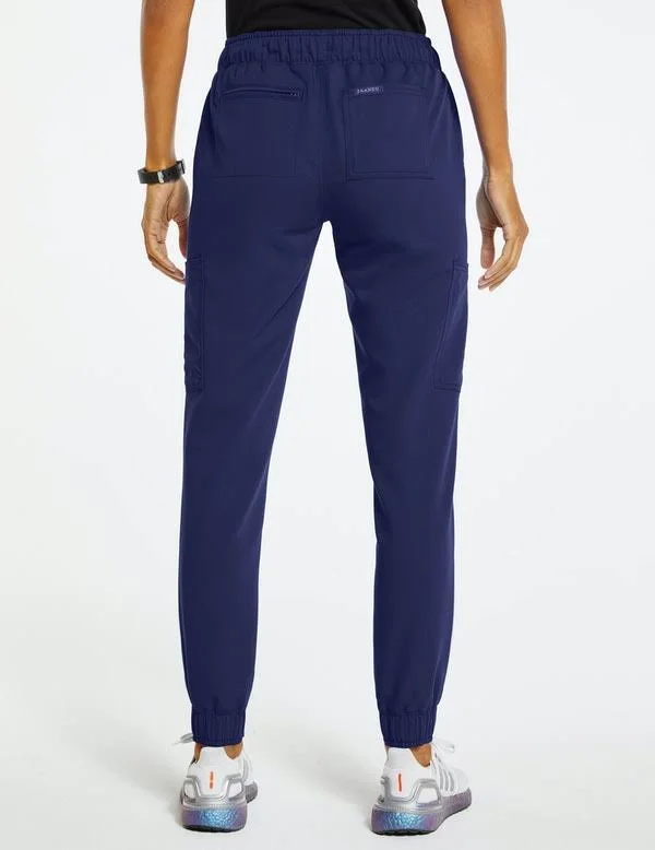 Jaanuu Women's Navy Women's Mesh-Enhanced Jogger Scrub Pant