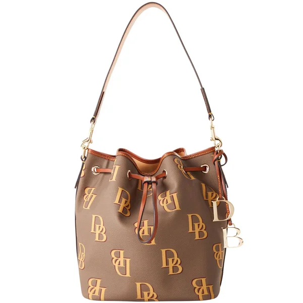 Dooney & Bourke Women Monogram Drawstring Bag - Taupe