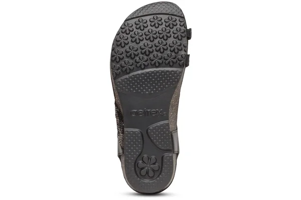 Aetrex Georgia Toe Loop Sandal Black - 8.5