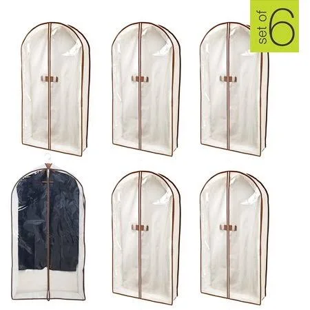 Smart Design Canvas Gusseted Garment Bag Hanger - (24 x 42 inch) - Clothing Storage Cover - w/ Cedar Wood - Odor Repellent - Sui