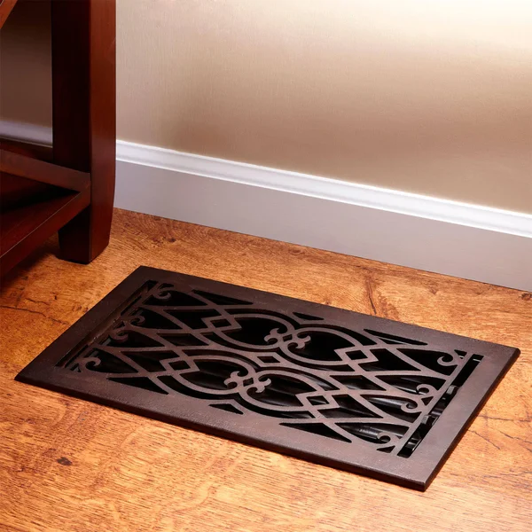 Victorian Bronze Floor Register - 10x22x14x22 (12-1/8x22x15-1/2x22 Overall), Signature Hardware 345434