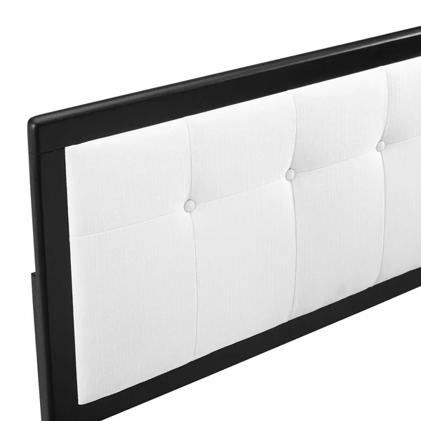 Modway Draper Tufted King Fabric and Wood Headboard - Black White