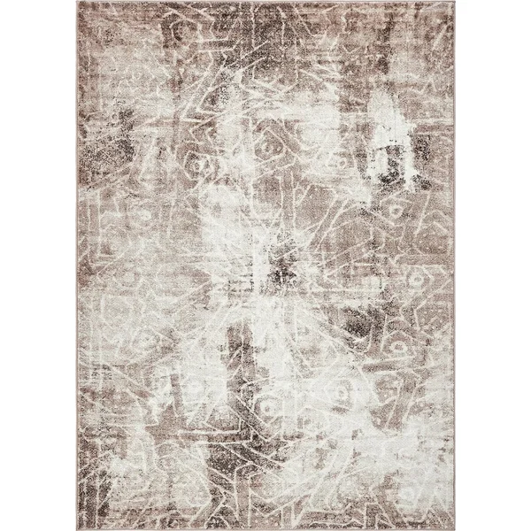 Unique Loom Rainier Sofia 7& x 10& Area Rug in Dark Beige