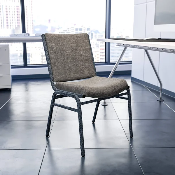Flash Furniture 4 Pack Hercules Series Heavy Duty Gray Fabric Stack Chair