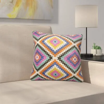 World Menagerie Rohoman Cotton Throw Pillow Color: Teal/ Orange/ Grey/ Blue/ Pink - Size: 18x22 H x 18x22 W x 5x22 D