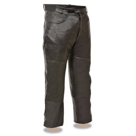 Milwaukee Leather Men's Jean Style Pocket Leather Over Pants Black - Size: 30