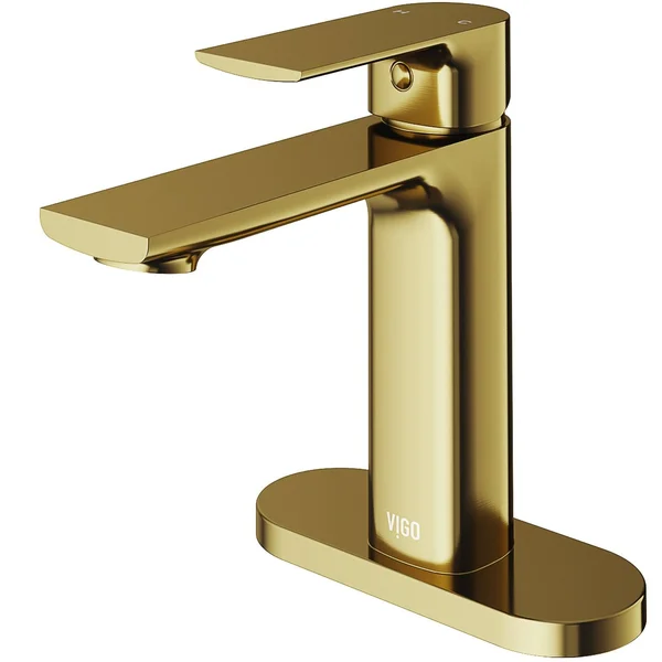 Vigo Davidson Single Hole Bathroom Faucet with Deck Plate in Chrome
