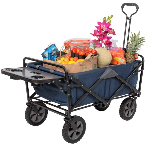 Mac Sports Folding Garden Utility Wagon with Table, Blue