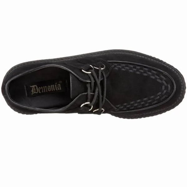 Demonia - V-CREEPER-502S 9, Black Vegan Suede
