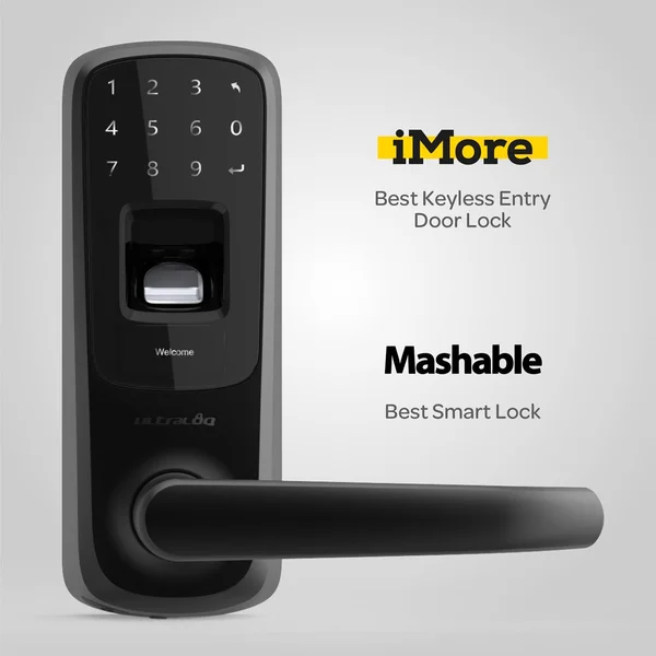 Ultraloq UL3 BT 2nd Gen Smart Lock + WiFi Bridge 5-in-1 Keyless Entry Electronic Door Handle, Black