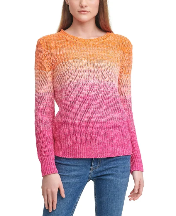 Calvin Klein Women's Ombre Cotton Sweater - Ember Combo - Size M