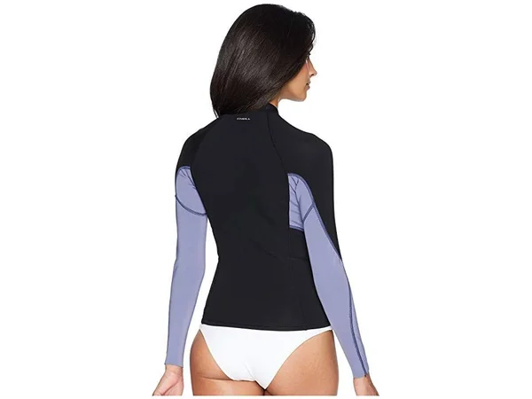 O&Neill Bahia Front-Zip 1mm Jacket - Women's Black/Mist/Black, 4