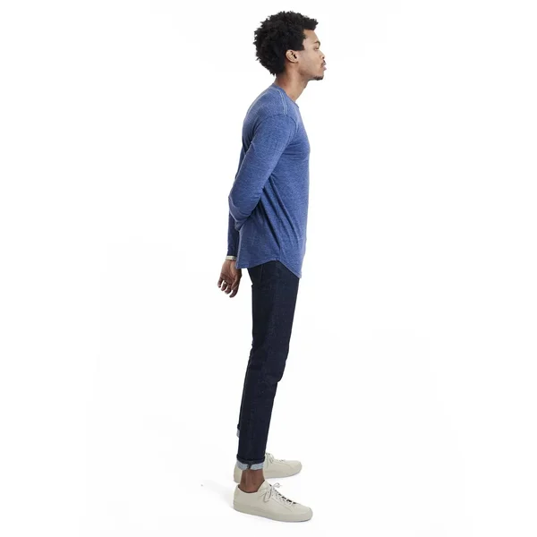 Goodlife Men's Tri-Blend L/S Scallop Crewneck T-Shirt, White