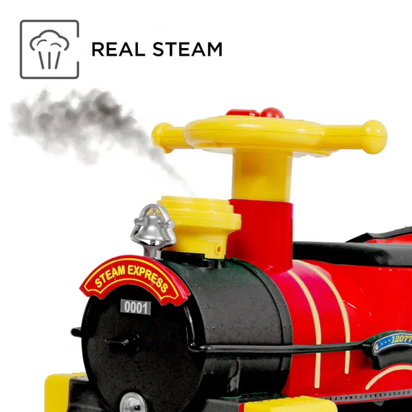 Rollplay Steam Train 6 Volt Children's Battery Ride-On Toy - Red