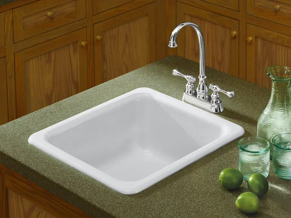 KOHLER K-6584-95 Iron/Tones 17 In. x 18-3/4 In. Top-Mount/Undermount Single Bowl Kitchen Sink - Ice Grey