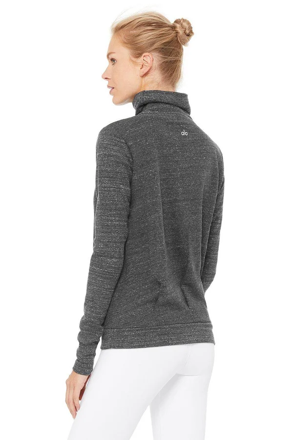 Alo Yoga Women's Clarity Long Sleeve Anthracite Heather L