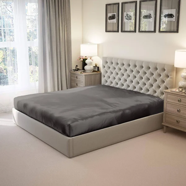 Mulberry Park Silks 22 Momme Silk Fitted Sheets - Twin XL Fitted, Gunmetal