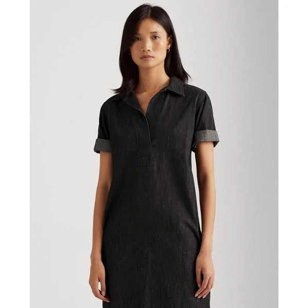 Lauren Ralph Lauren Denim Shift Women's Dress Nightfall Wash : Xs