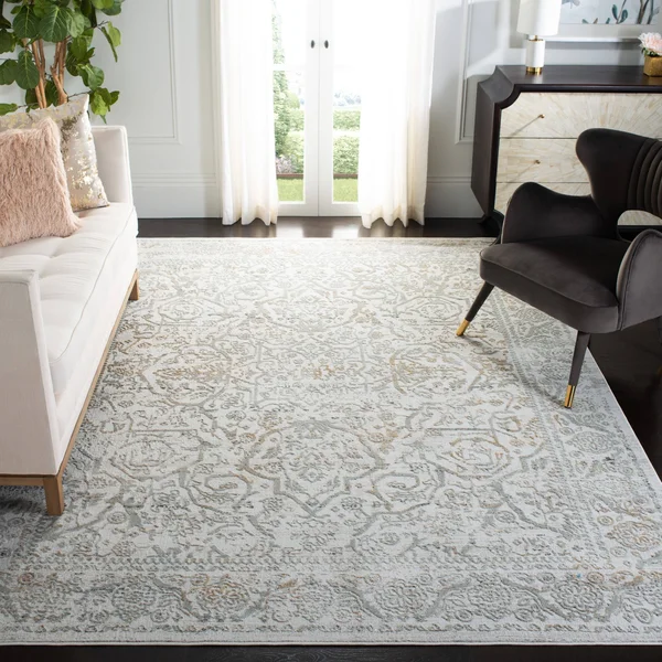 Safavieh PRN714G Princeton Grey - Beige Area Rug - 5& x 5& Round