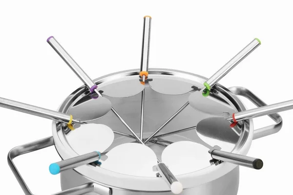 Artestia Electric Chocolate & cheese Fondue Set with Two Pots - Serve 8 Persons (Stainless Steel, Ceramic Pots, Stainless St