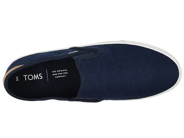 Toms Blue Navy Heritage Canvas Men's Baja Slip-Ons Shoes