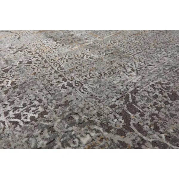 Oriental Rug of Houston 6'07 inchx9' Machine Made Polypropylene KPSI Premium Oriental Area Rug Silver - White Color, Size: 6 x 9