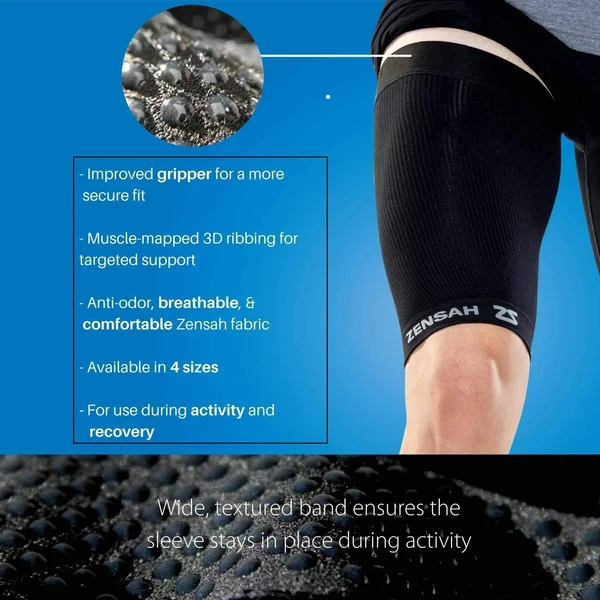 Zensah Thigh Compression Hamstring Sleeve in Neon Pink/1/Pair